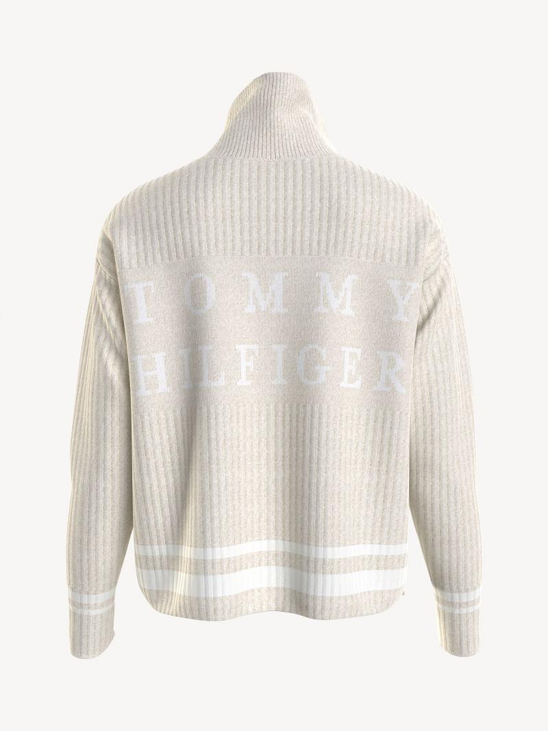 Női Tommy Hilfiger Essential Side-Zip Turtleneck Pulóverek Fehér | HU 349WNB